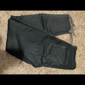 Hudson skinny distressed jeans in black size 28